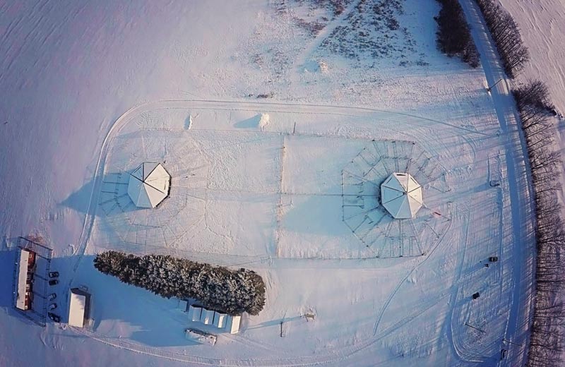 Drone photo of 780 Kennels in the winter. Drone photo of 780 Kennels in the winter.